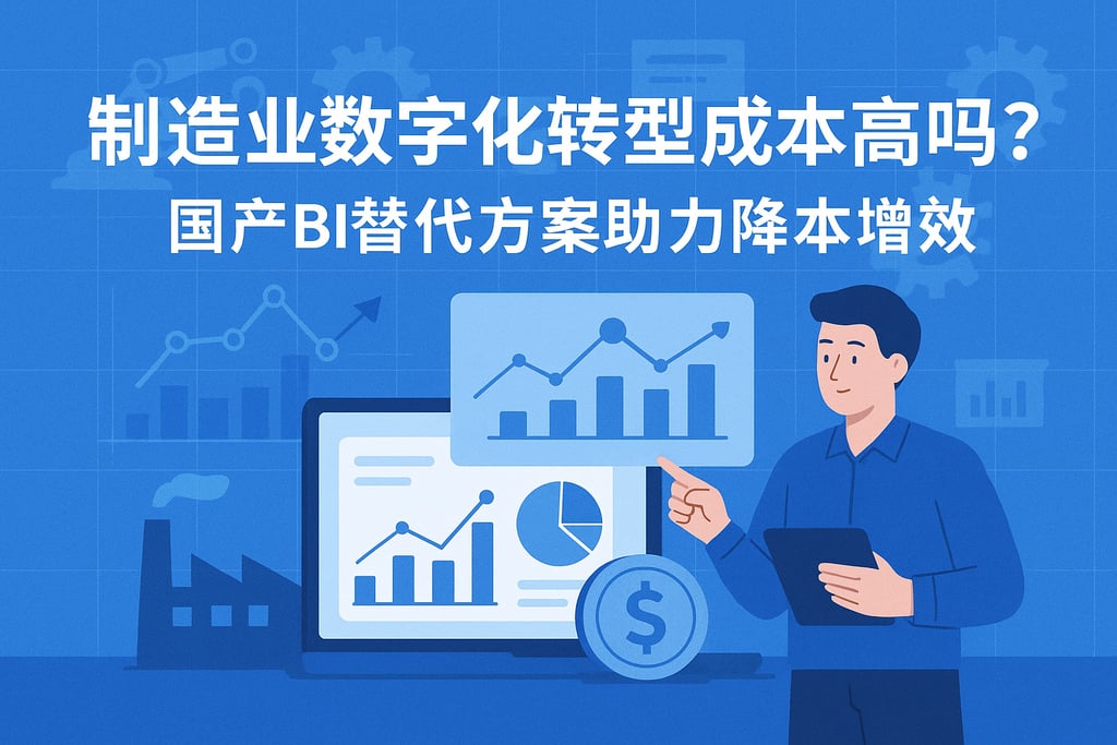 制造业数字化转型成本高吗？国产BI替代方案助力降本增效