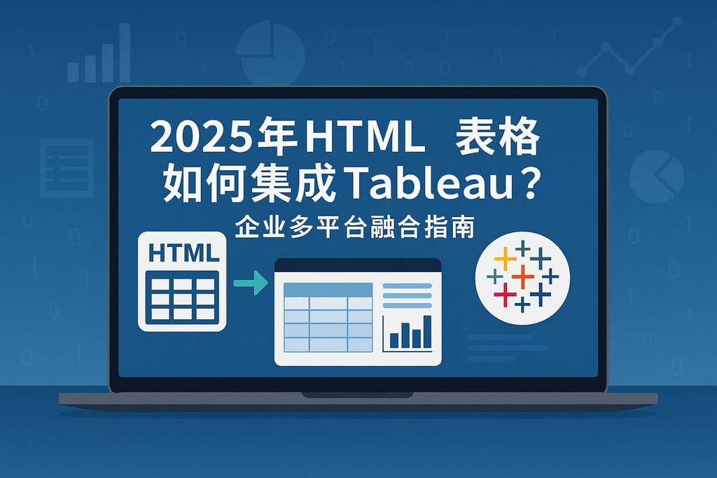 2025年htmltable如何集成Tableau？企业多平台融合指南