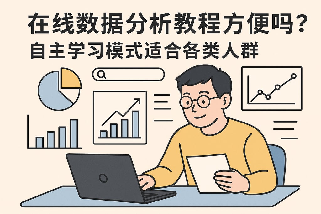 在线数据分析教程方便吗？自主学习模式适合各类人群
