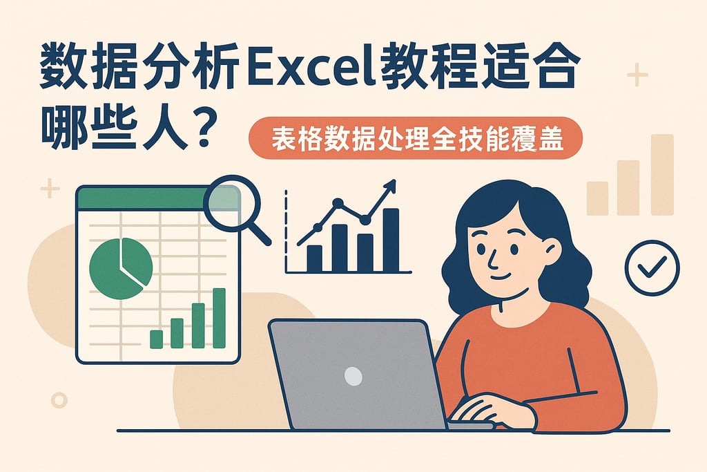 数据分析Excel教程适合哪些人？表格数据处理全技能覆盖