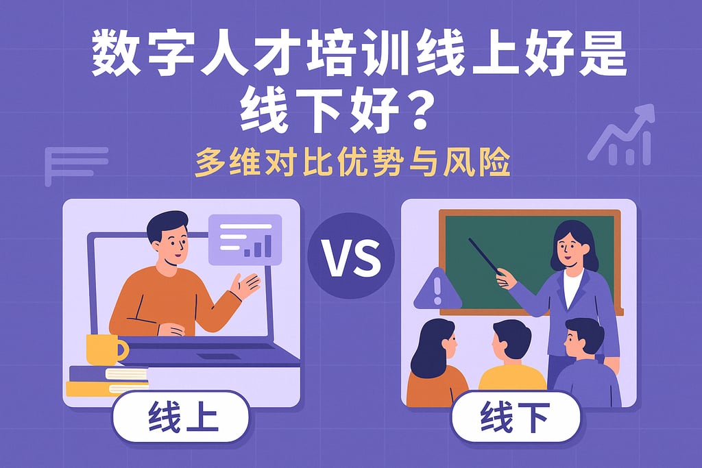数字人才培训线上好还是线下好？多维对比优势与风险