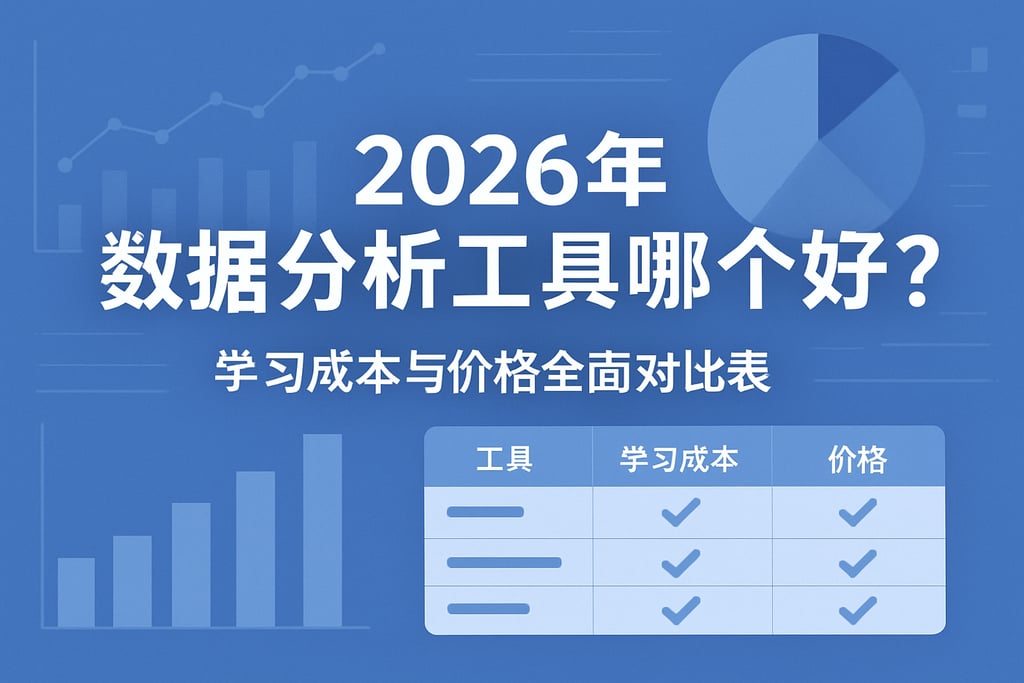 2026年数据分析工具哪个好？学习成本与价格全面对比表