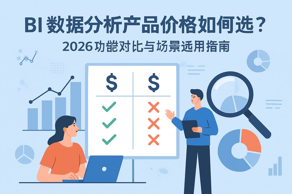 BI数据分析产品价格如何选？2026功能对比与场景适用指南