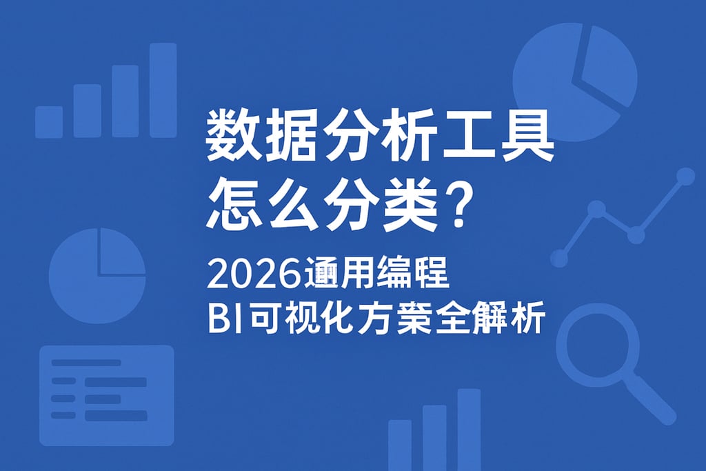 数据分析工具怎么分类？2026通用编程BI可视化方案全解析