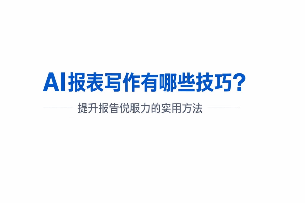 AI报表写作有哪些技巧？提升报告说服力的实用方法