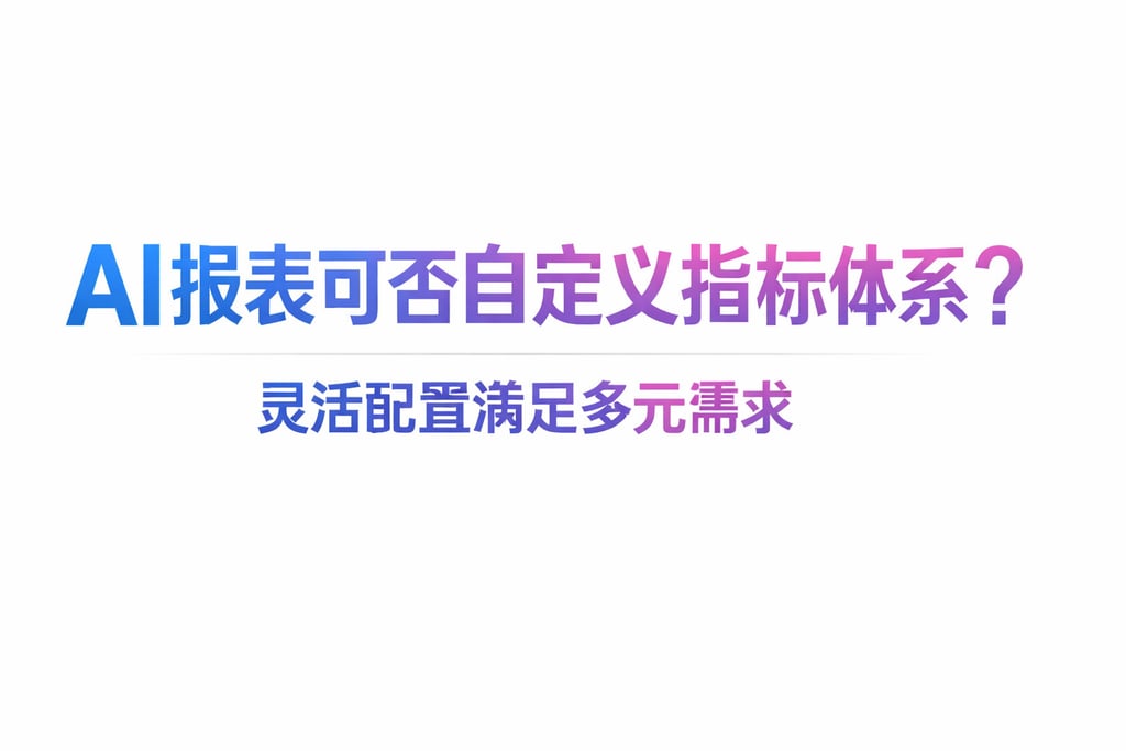 AI报表可否自定义指标体系？灵活配置满足多元需求