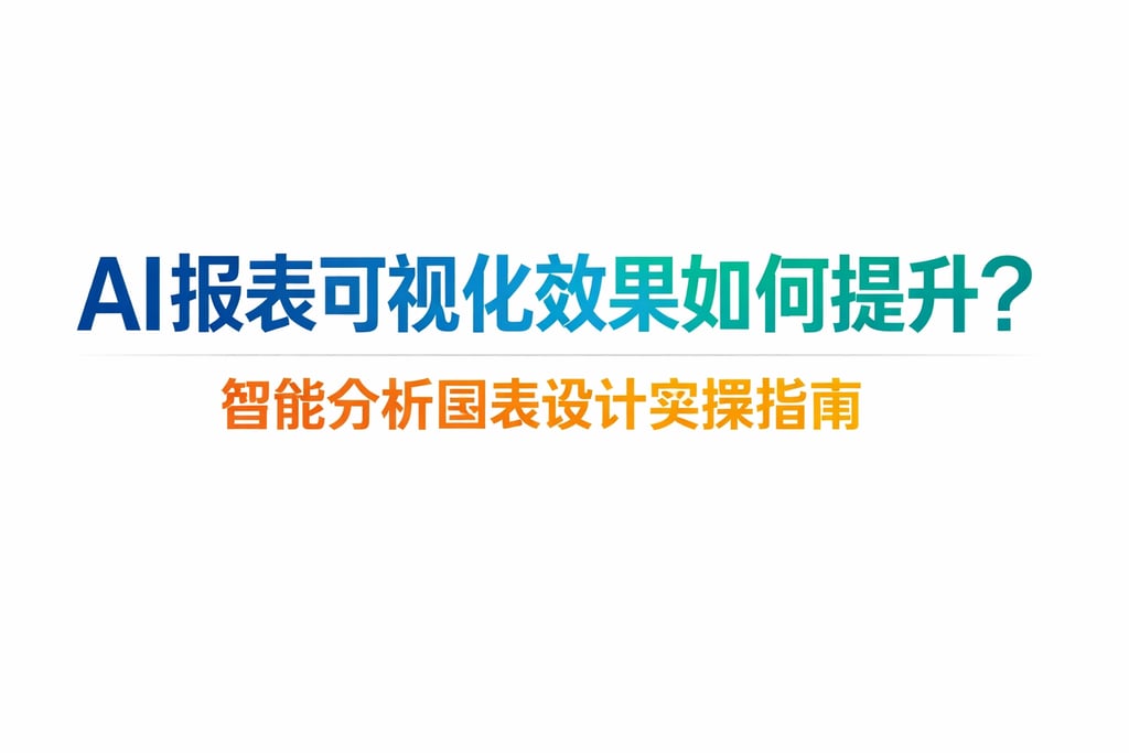 AI报表可视化效果如何提升？智能分析图表设计实操指南