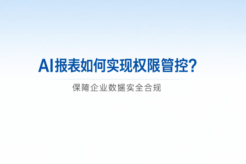 AI报表如何实现权限管控？保障企业数据安全合规