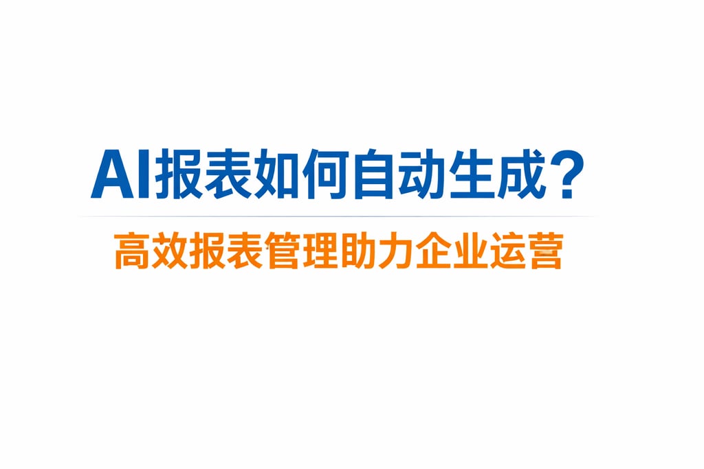 AI报表如何自动生成？高效报表管理助力企业运营