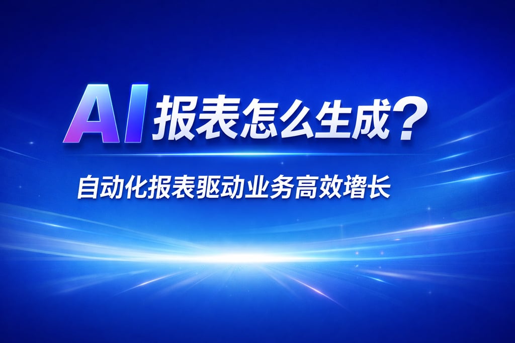 AI报表怎么生成？自动化报表驱动业务高效增长