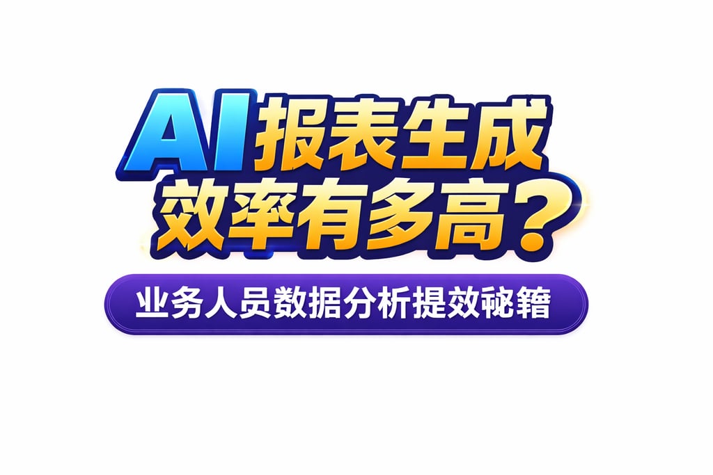AI报表生成效率有多高？业务人员数据分析提效秘籍