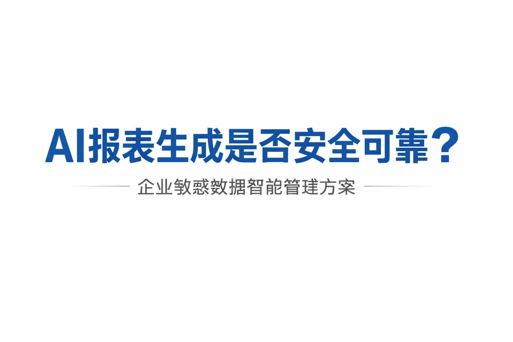 AI报表生成是否安全可靠？企业敏感数据智能管理方案