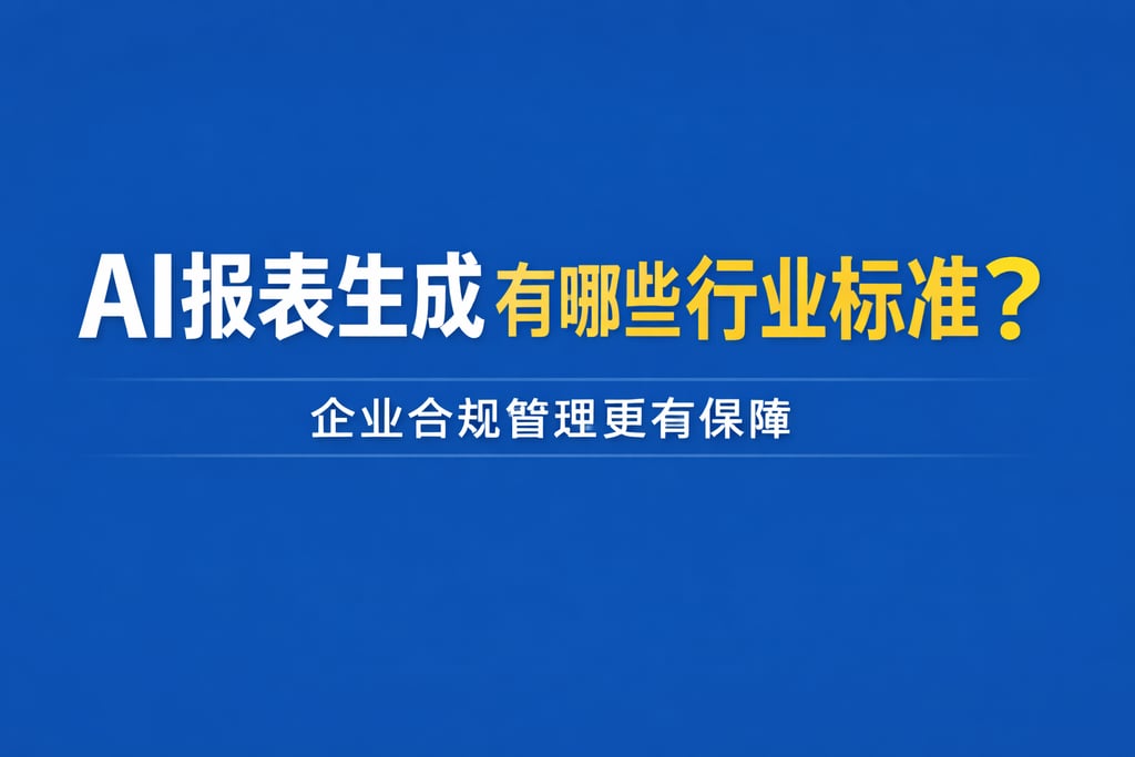 AI报表生成有哪些行业标准？企业合规管理更有保障