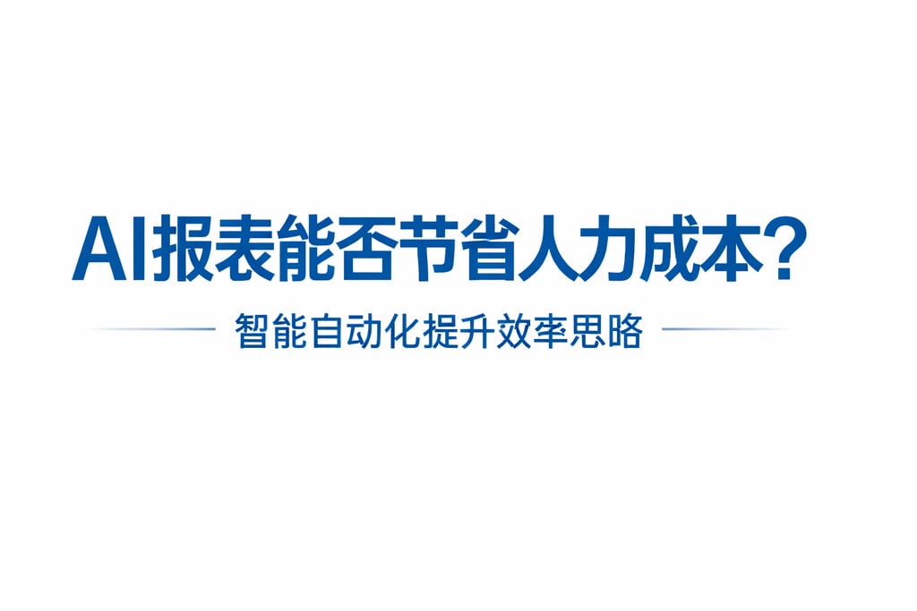 AI报表能否节省人力成本？智能自动化提升效率思路
