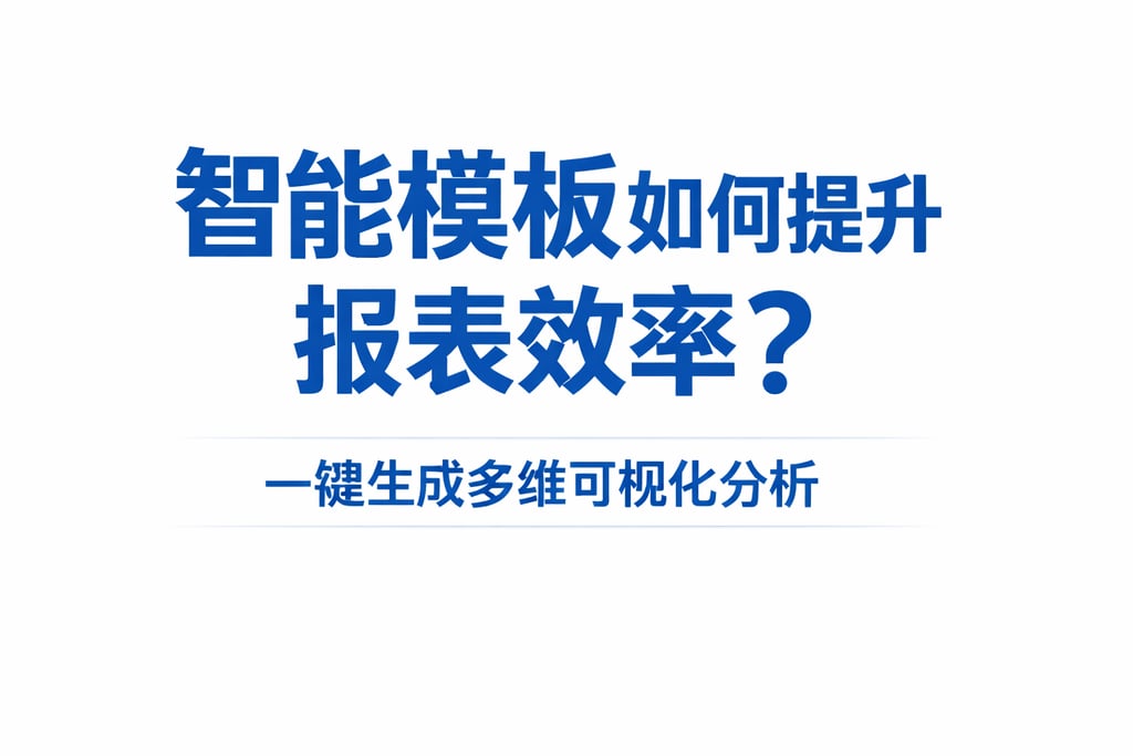智能模板如何提升报表效率？一键生成多维可视化分析