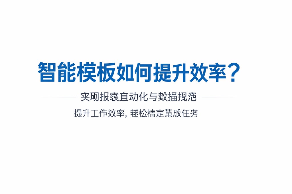智能模板如何提升效率？实现报表自动化与数据规范