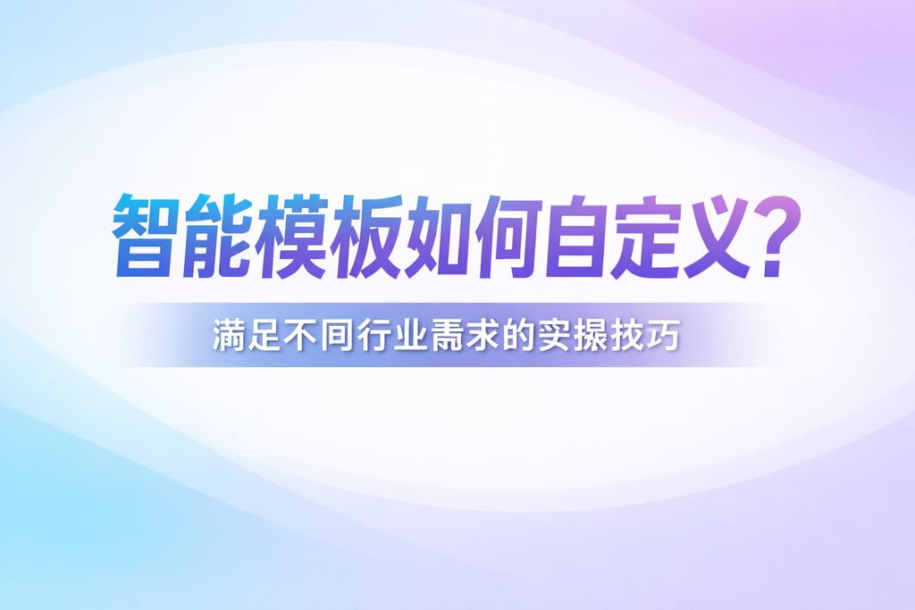 智能模板如何自定义？满足不同行业需求的实操技巧