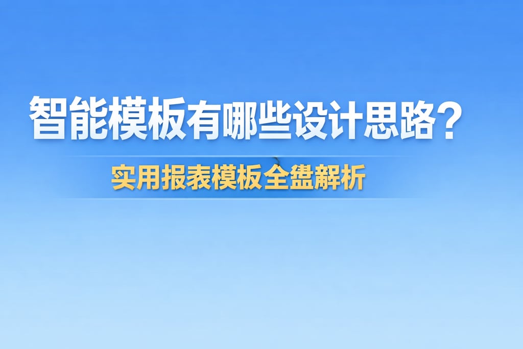智能模板有哪些设计思路？实用报表模板全盘解析