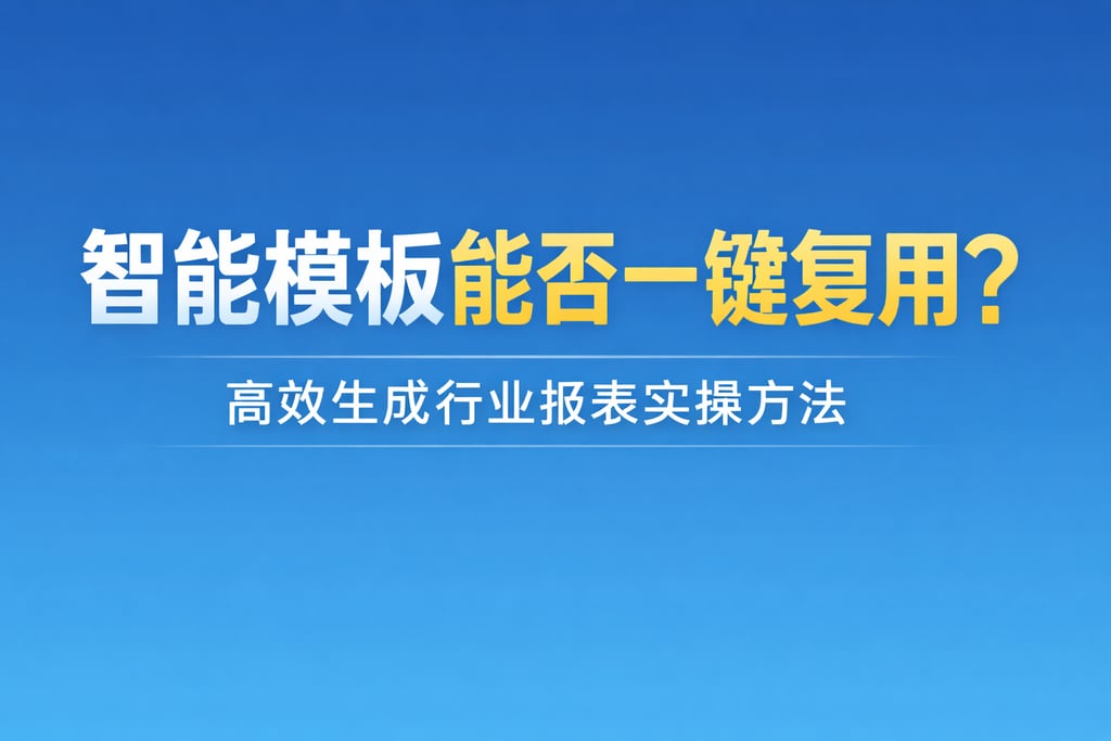 智能模板能否一键复用？高效生成行业报表实操方法