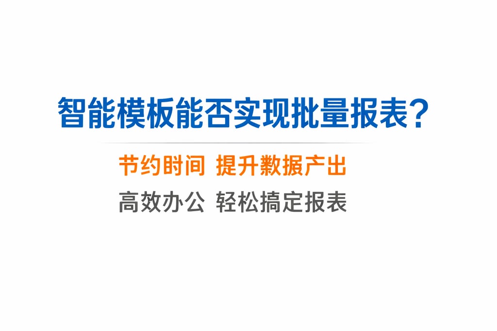 智能模板能否实现批量报表？节约时间提升数据产出