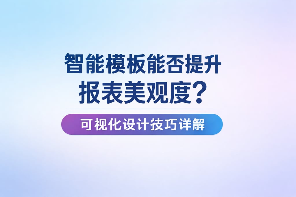智能模板能否提升报表美观度？可视化设计技巧详解