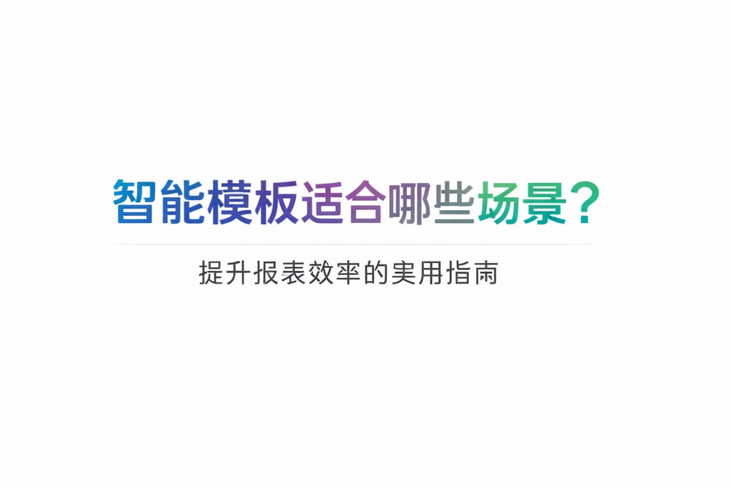 智能模板适合哪些场景？提升报表效率的实用指南