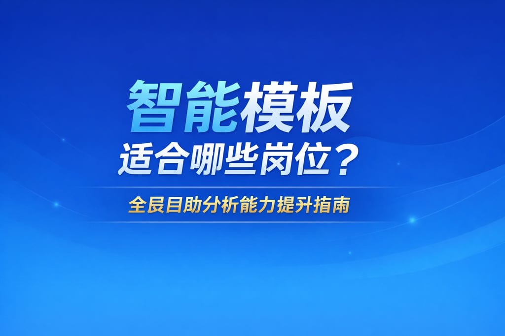 智能模板适合哪些岗位？全员自助分析能力提升指南