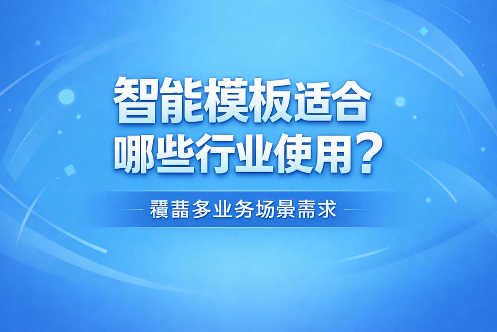智能模板适合哪些行业使用？覆盖多业务场景需求