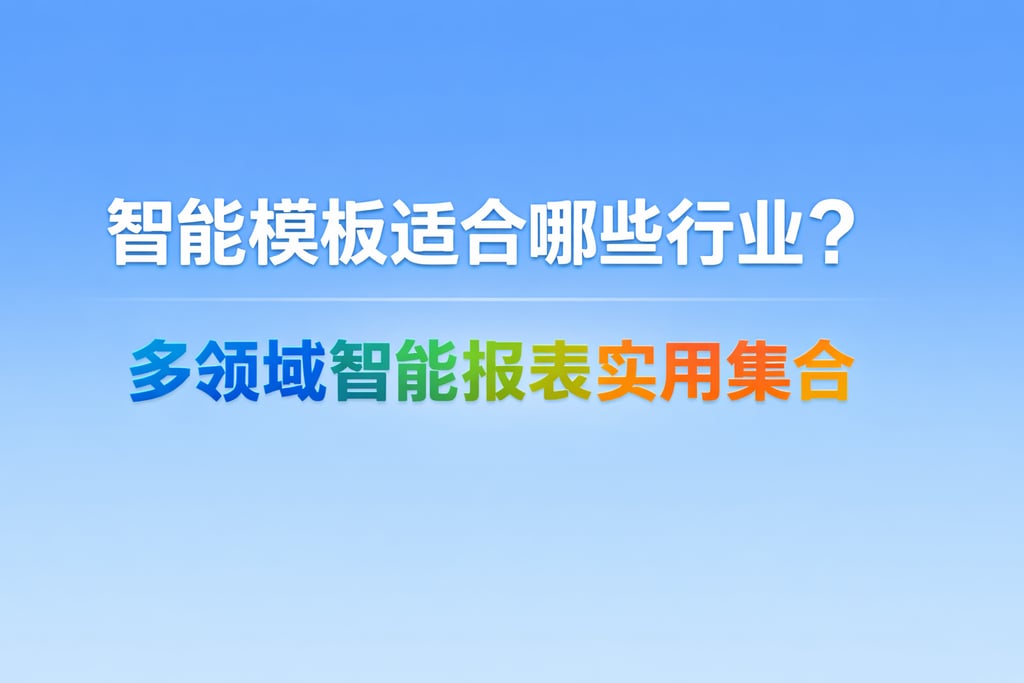 智能模板适合哪些行业？多领域智能报表实用集合