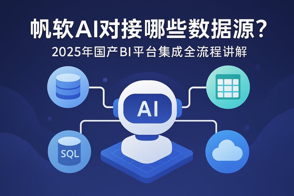 帆软AI对接哪些数据源？2025年国产BI平台集成全流程讲解