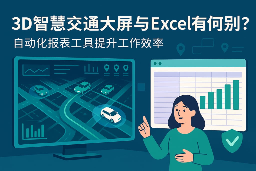 3D智慧交通大屏与Excel有何区别？自动化报表工具提升工作效率