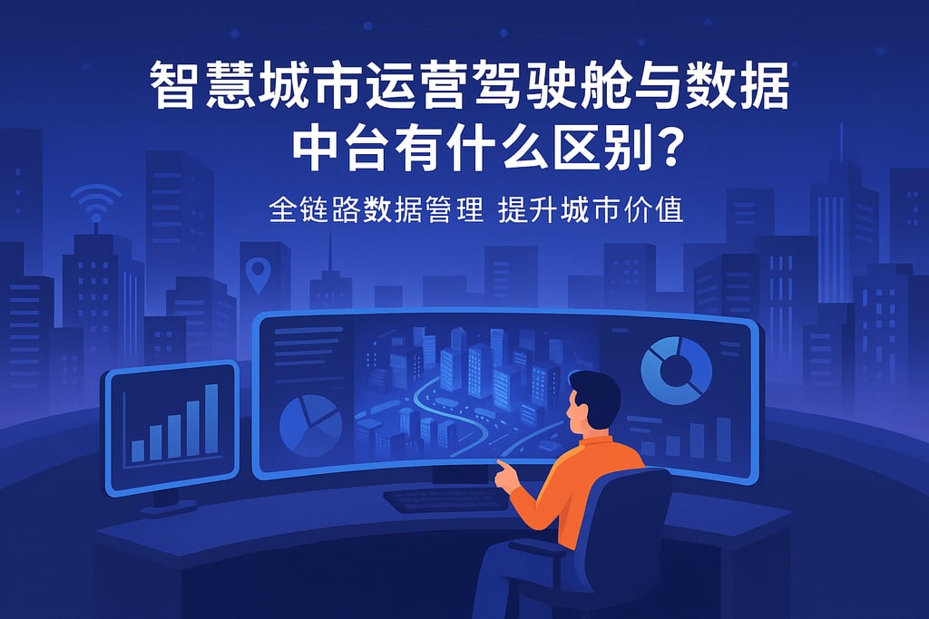 智慧城市运营驾驶舱与数据中台有什么区别？全链路数据管理提升城市价值