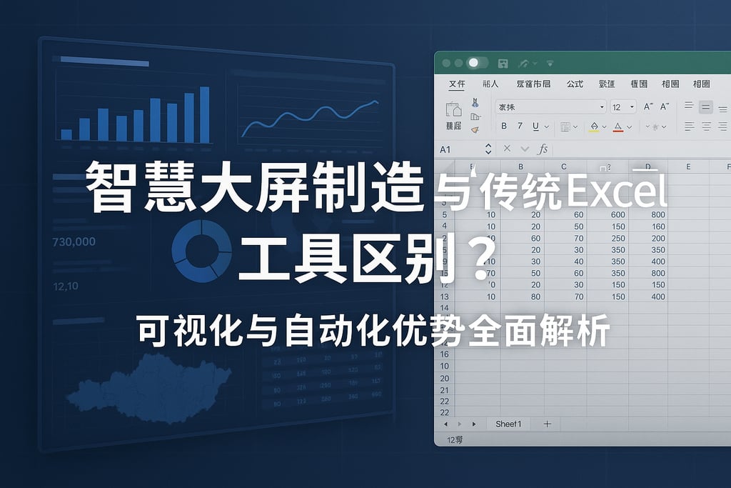 智慧大屏制造与传统Excel工具区别？可视化与自动化优势全面解析