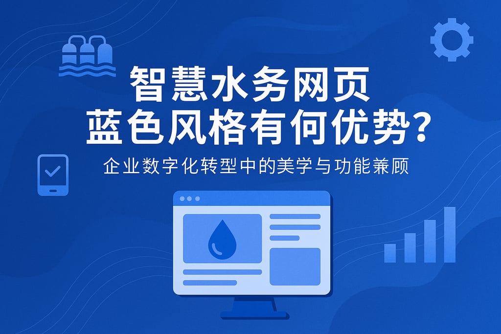 智慧水务网页蓝色风格有何优势？企业数字化转型中的美学与功能兼顾
