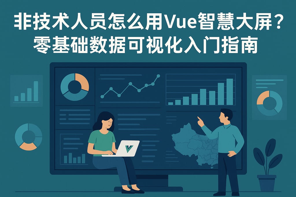 非技术人员怎么用vue智慧大屏？零基础数据可视化入门指南