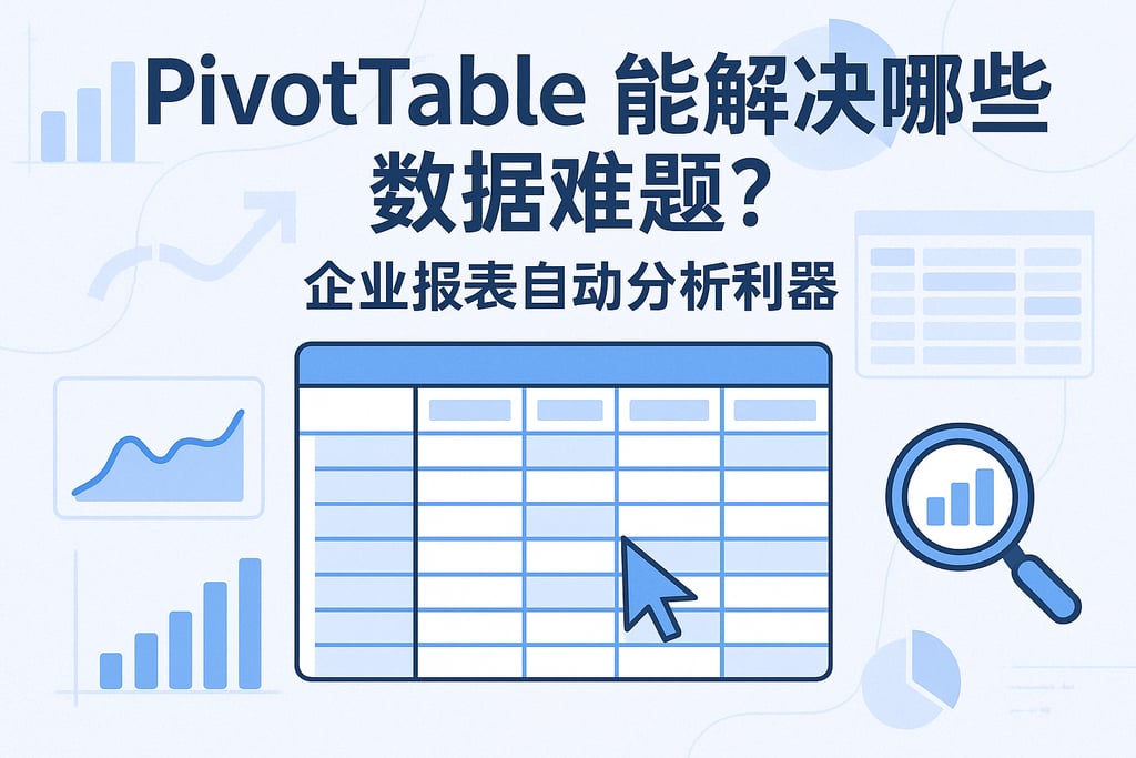 PivotTable能解决哪些数据难题？企业报表自动分析利器。
