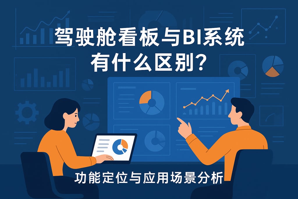 驾驶舱看板与BI系统有什么区别？功能定位与应用场景分析