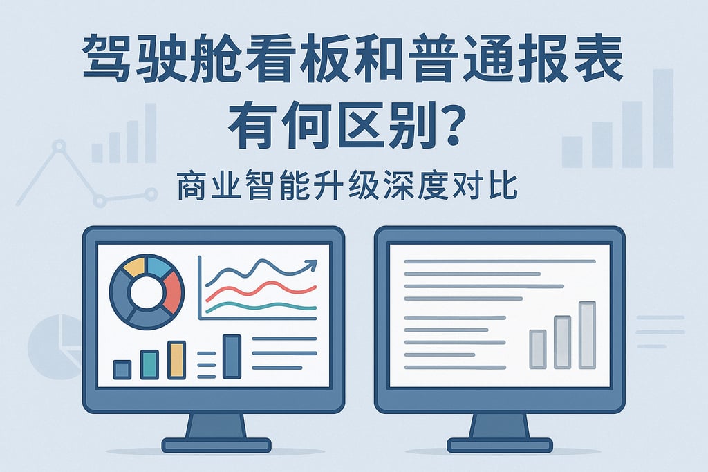 驾驶舱看板和普通报表有何区别？商业智能升级深度对比