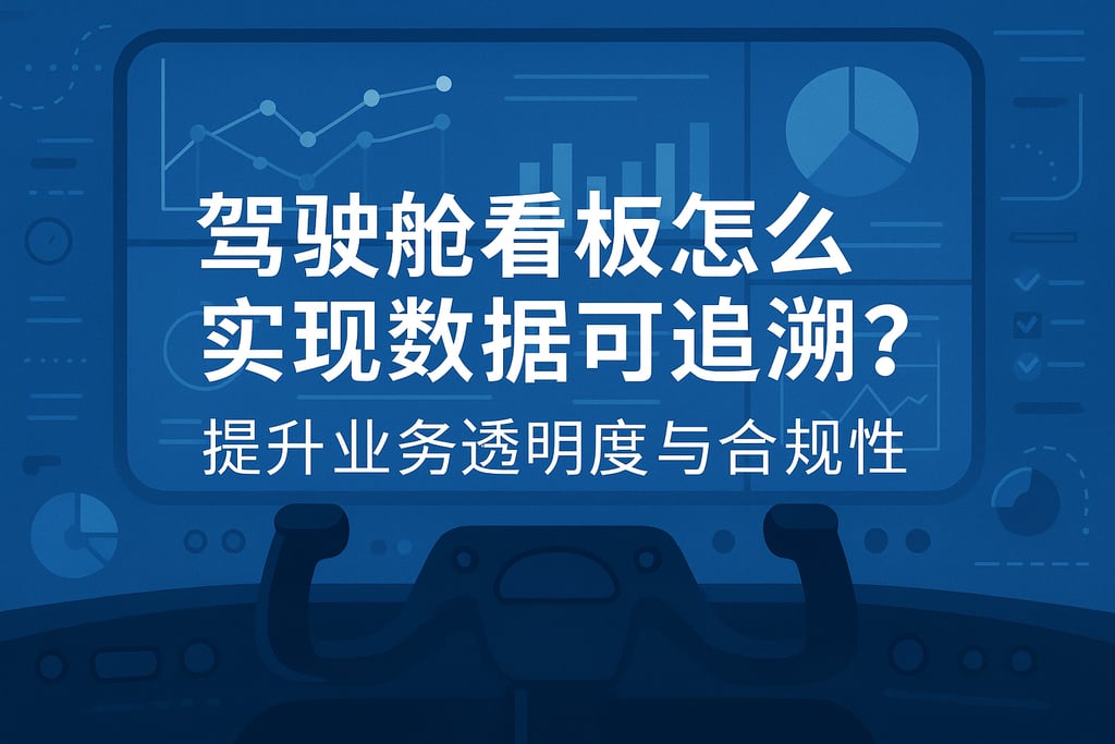 驾驶舱看板怎么实现数据可追溯？提升业务透明度与合规性
