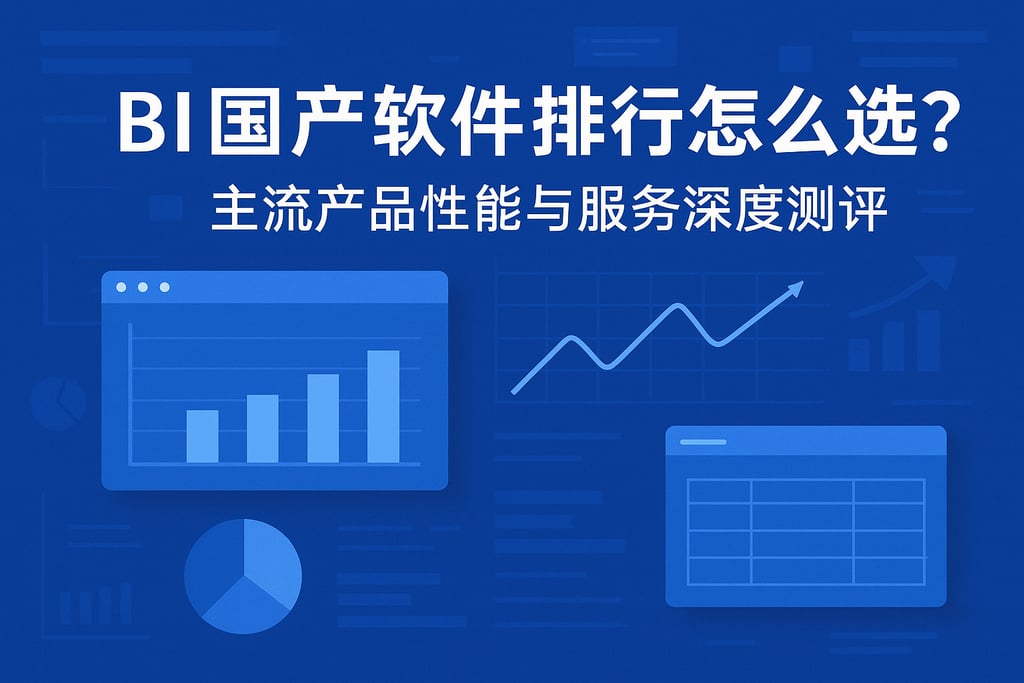 BI国产软件排行怎么选？主流产品性能与服务深度测评