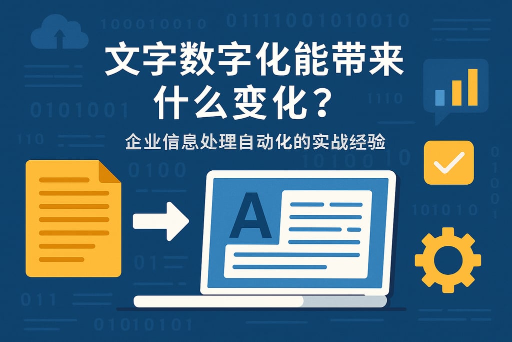 文字数字化能带来什么变化？企业信息处理自动化的实战经验