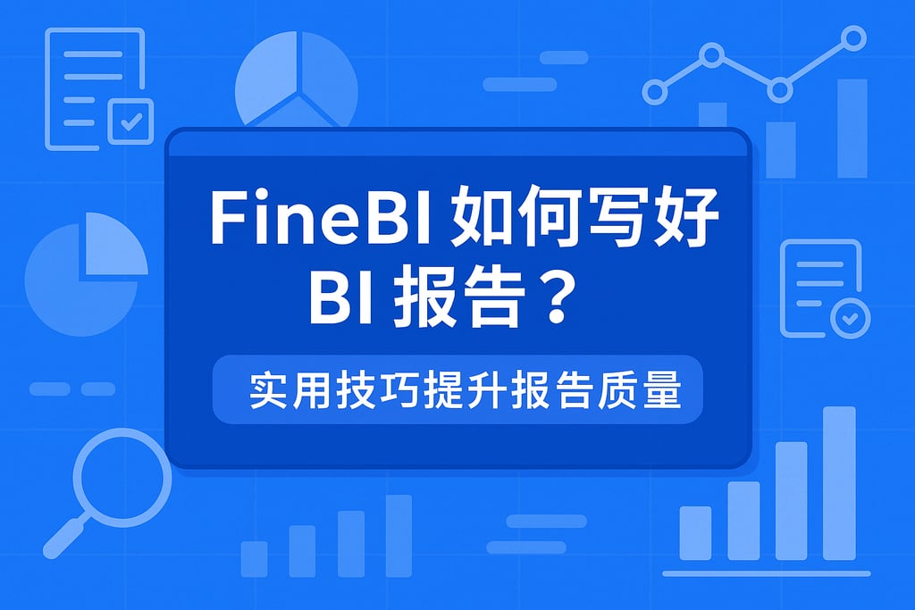 FineBI如何写好BI报告？实用技巧提升报告质量