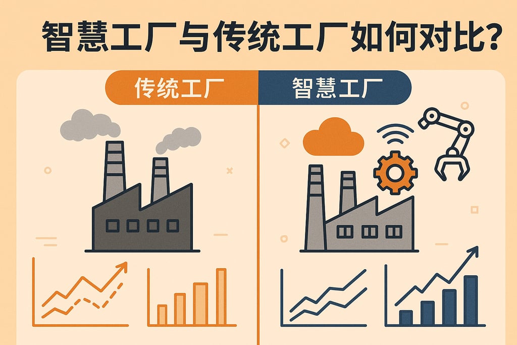 智慧工厂传统工厂图表如何对比？智能化升级带来哪些变化