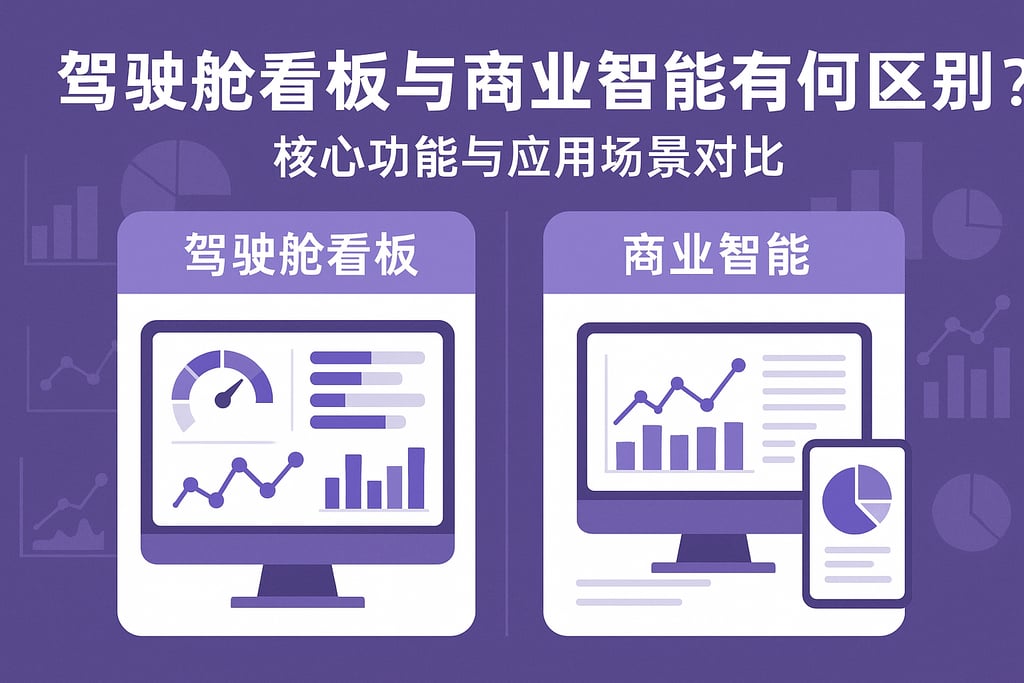 驾驶舱看板与商业智能有何区别？核心功能与应用场景对比