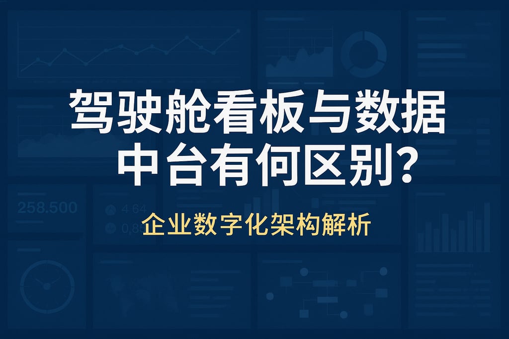 驾驶舱看板与数据中台有何区别？企业数字化架构解析