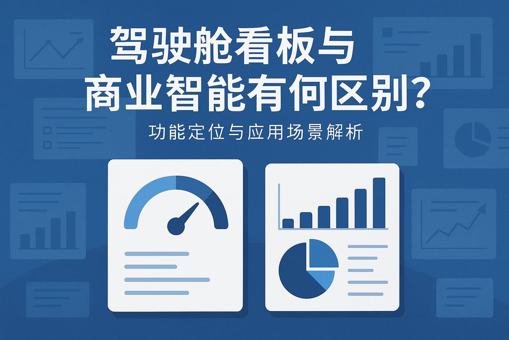 驾驶舱看板和商业智能有何区别？功能定位与应用场景解析