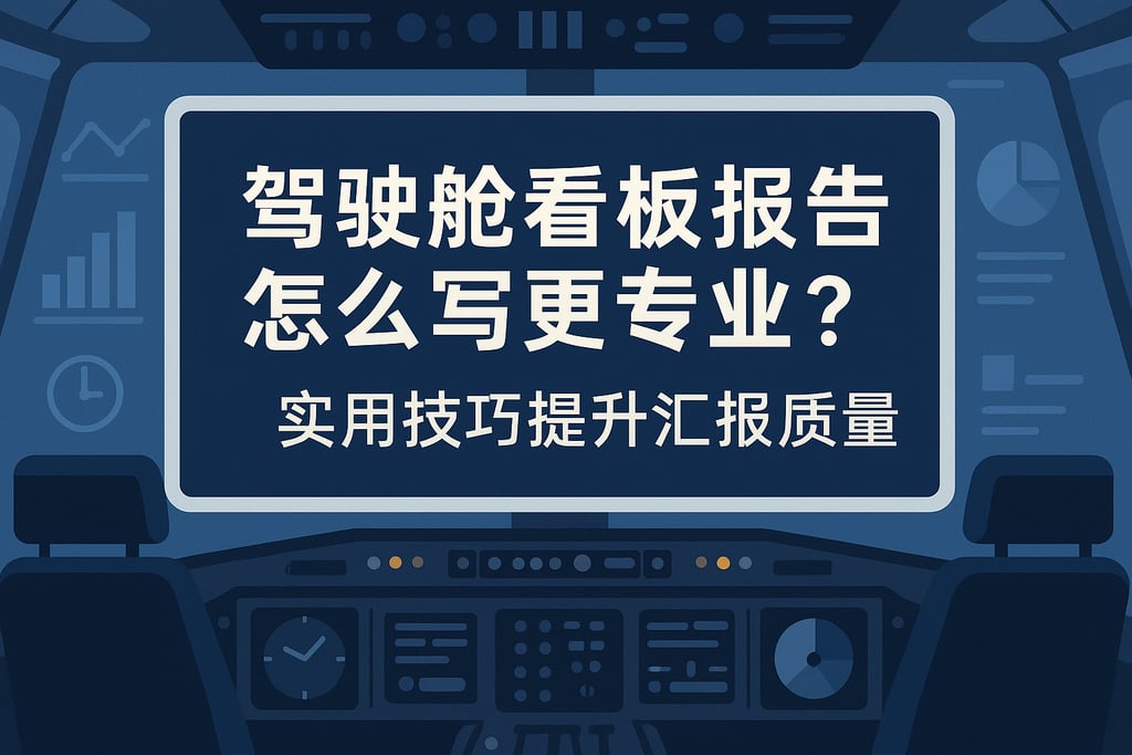 驾驶舱看板报告怎么写更专业？实用技巧提升汇报质量