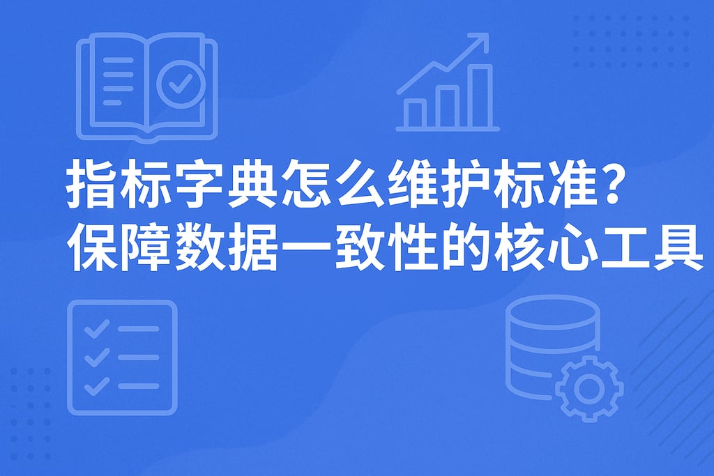 指标字典怎么维护标准？保障数据一致性的核心工具