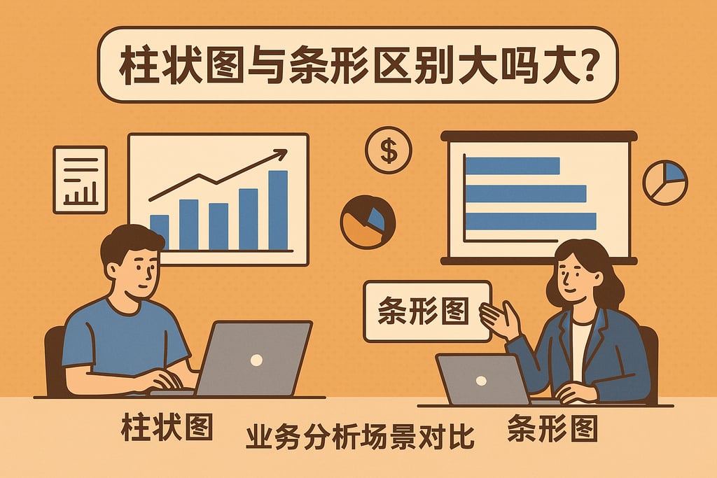 柱状图与条形图区别大吗？业务分析场景对比