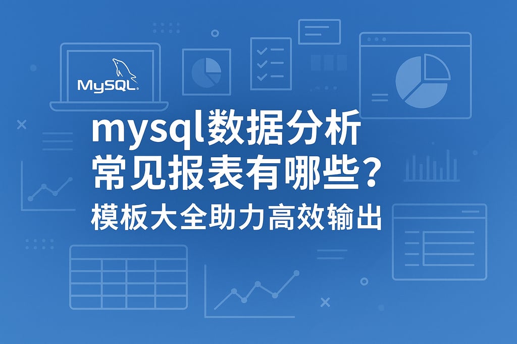 mysql数据分析常见报表有哪些？模板大全助力高效输出